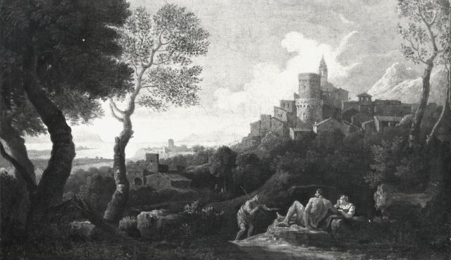 Sotheby's — Bloemen Jan Frans van - sec. XVII/ XVIII - Paesaggio con borgo e figure — insieme